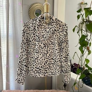 Top Shop Spotted Blouse US 4